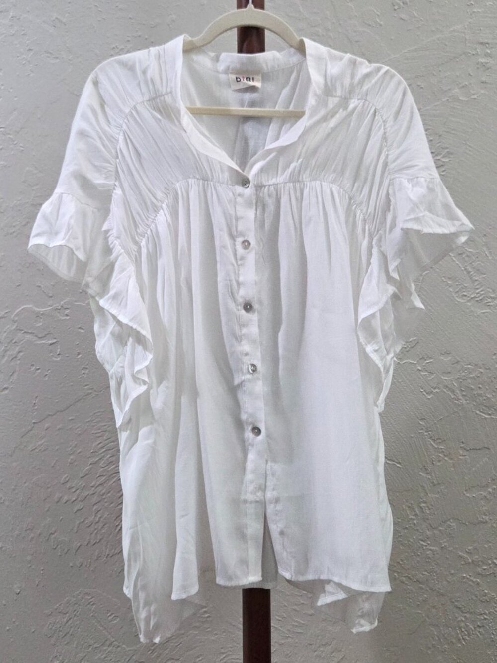 BIBI‎ Button Front Blouse With Ruffles